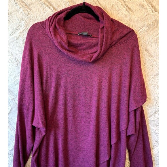 Chelsea & Theodore Sweater Top 1X Womens Marled Cowl Neck Knit Purple - Picture 3 of 9